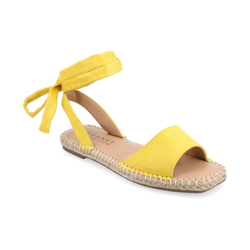 Journee Collection Emelie Espadrille Sandal Yellow 6.5 New $72